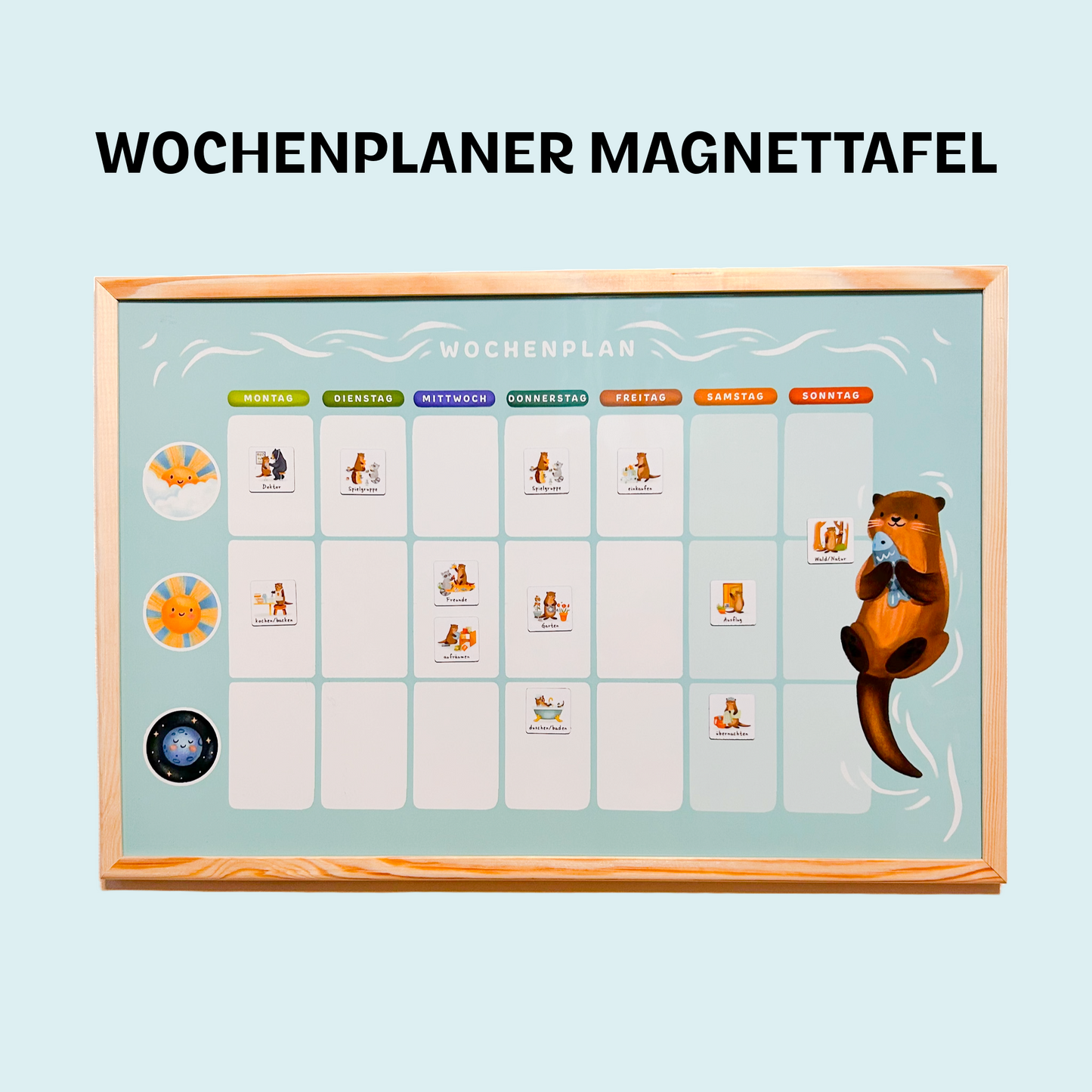 Wochenplaner Magnettafel Holz