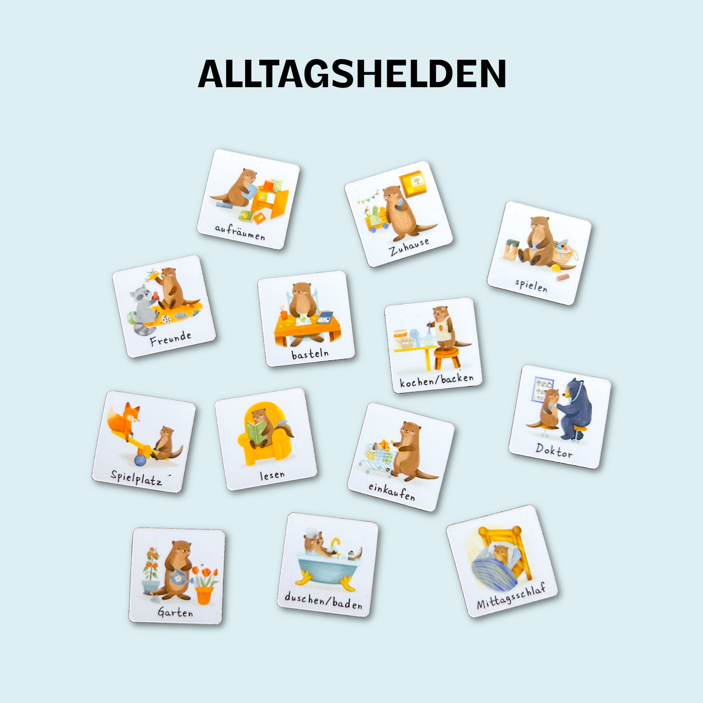 Wochenplaner Starter-Set – Magnettafel mit 25 Aktivitätsmagneten