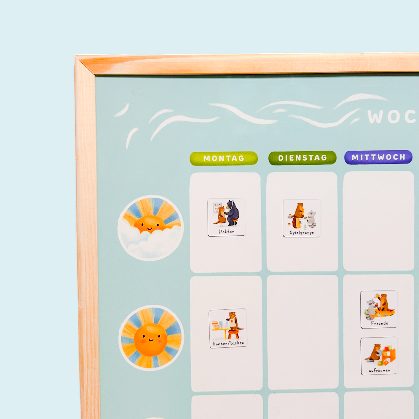 Wochenplaner Magnettafel Holz